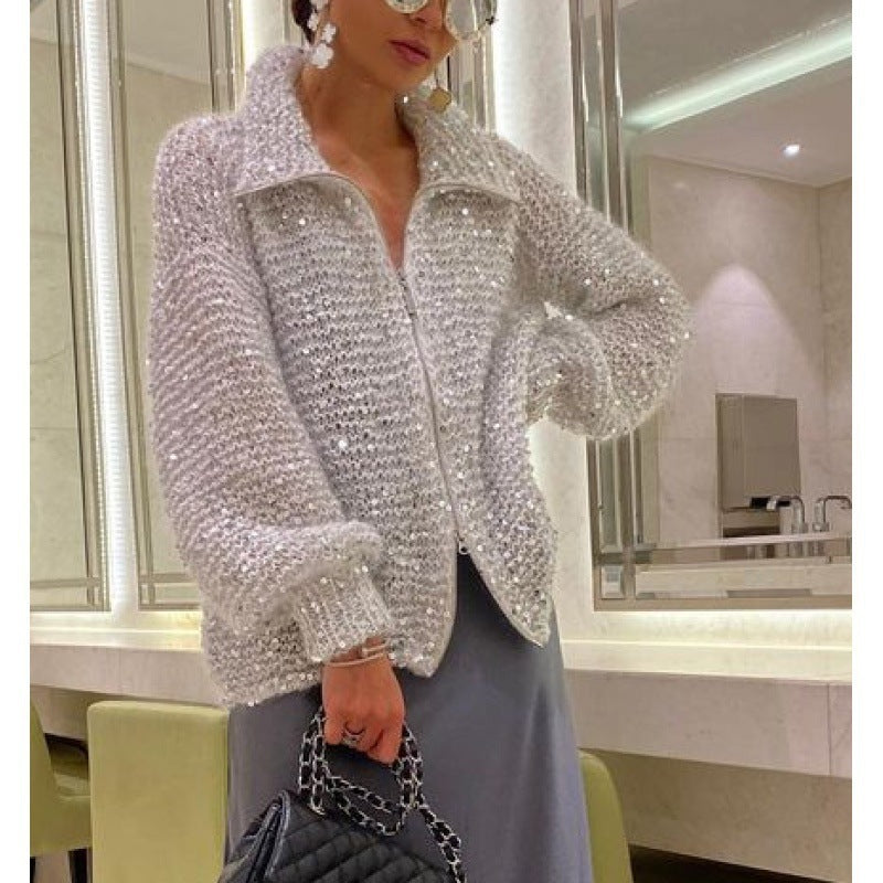 Manteau Tricoté Style Occidental