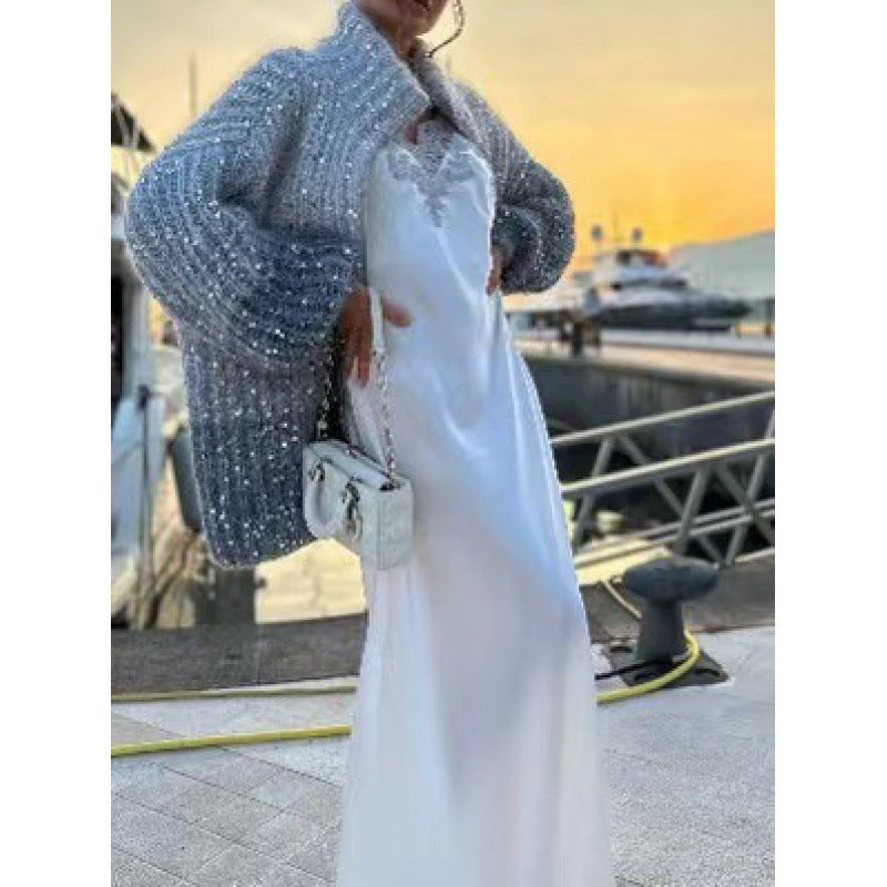 Manteau Tricoté Style Occidental