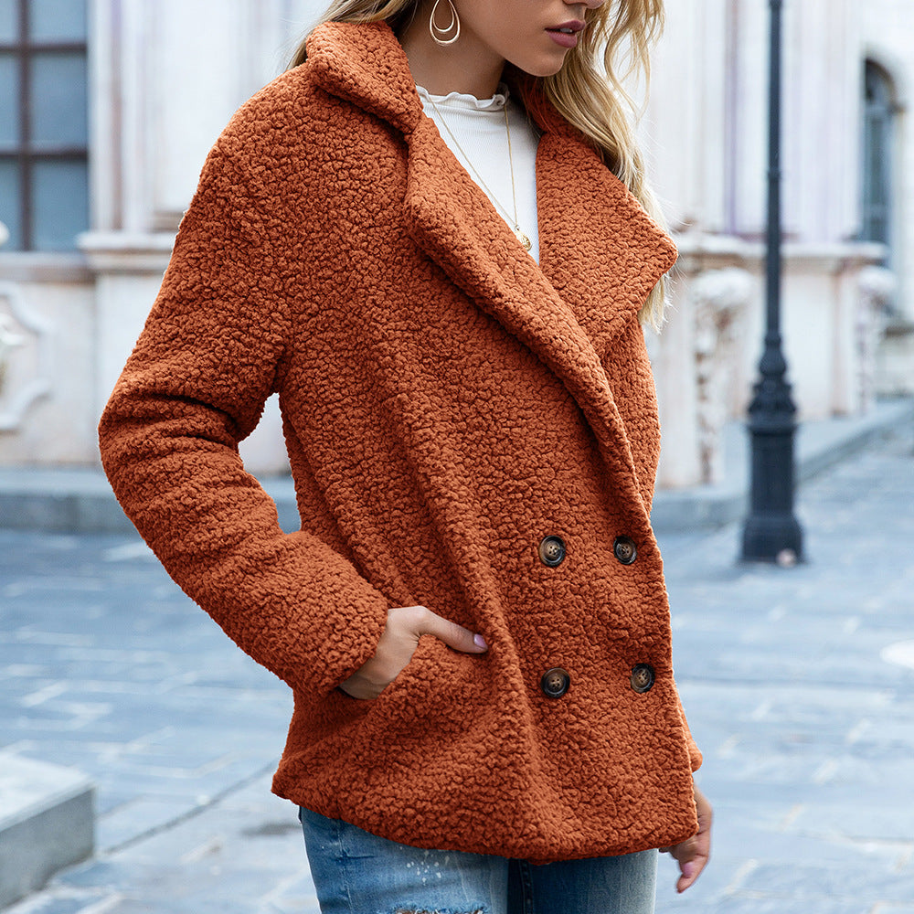 Manteau d'hiver à revers doux