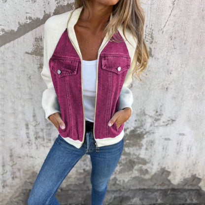 Veste Casual en Jean Patchwork