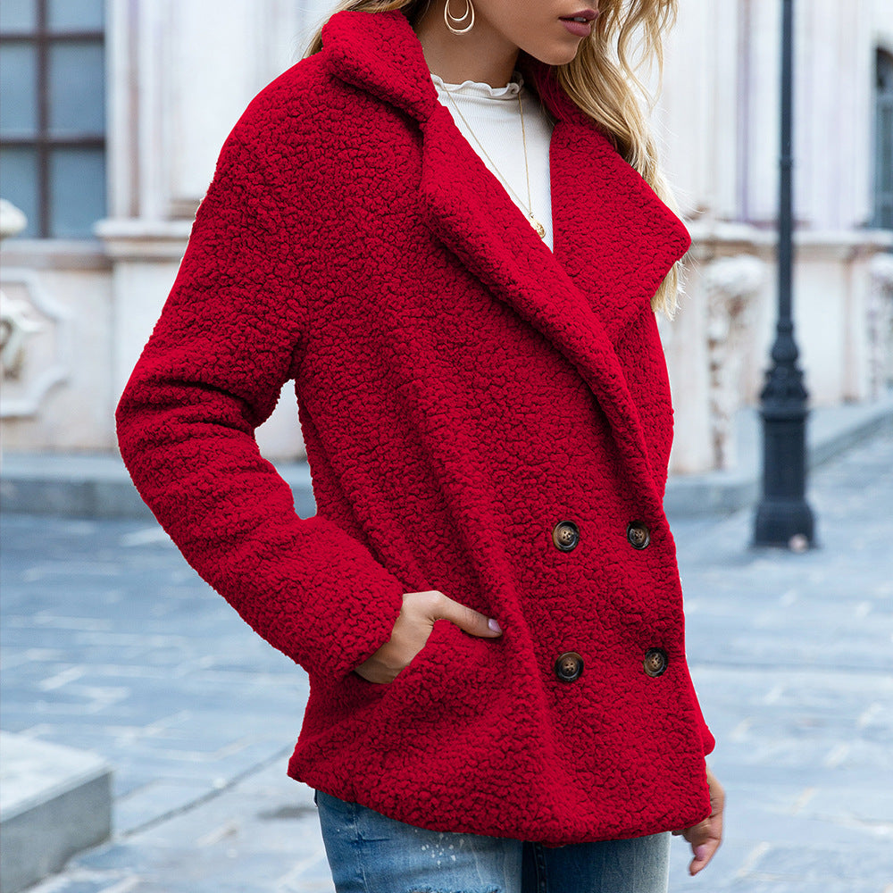 Manteau d'hiver à revers doux